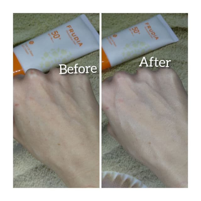 Frudia Tone Up Base Sun Cream SPF50+ PA+++ review photo by alexandraskrupnikova